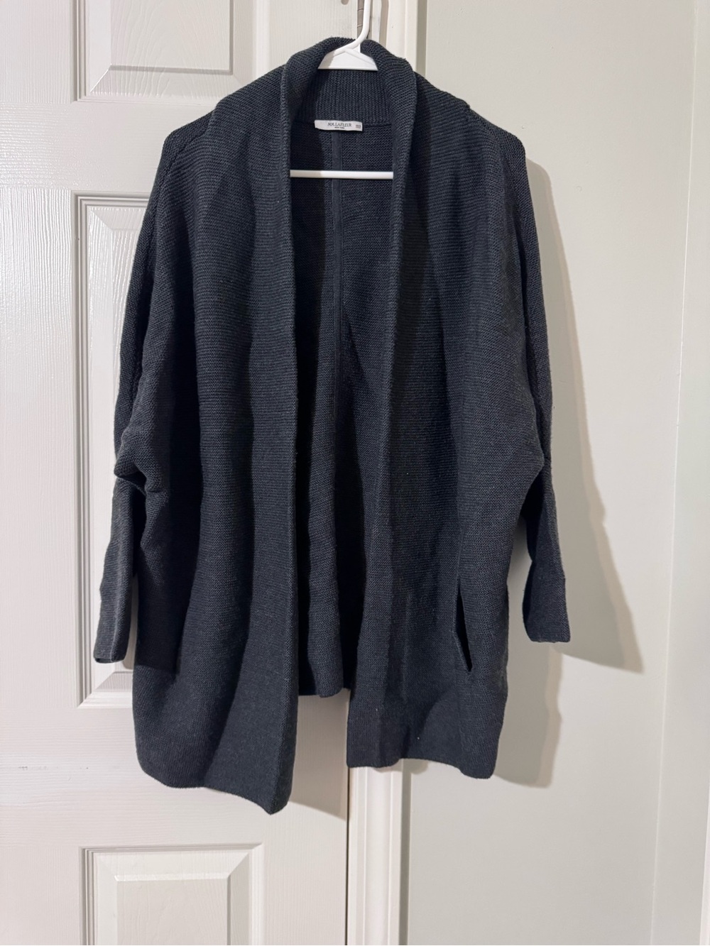 MM Lafleur Charcoal Open-Front Knit Cardigan Size XS/S